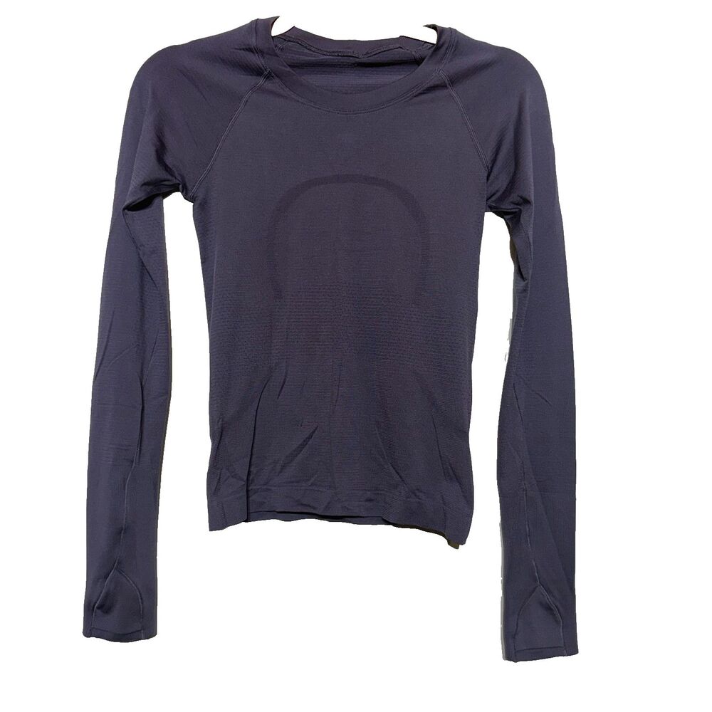 Lululemon Purple Long Sleeve Athletic Pullover T-Shirt with Thumb Holes Size 2